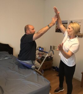 Client doing exercises